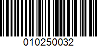 Barcode for 010250032