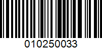 Barcode for 010250033