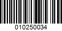 Barcode for 010250034