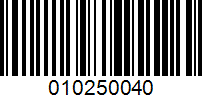 Barcode for 010250040