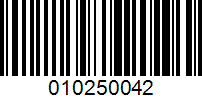 Barcode for 010250042