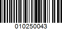 Barcode for 010250043