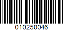 Barcode for 010250046