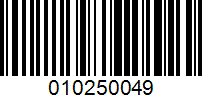 Barcode for 010250049