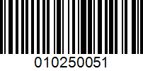 Barcode for 010250051