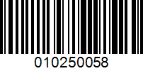 Barcode for 010250058