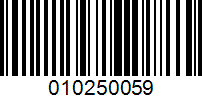 Barcode for 010250059