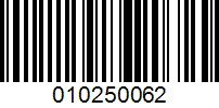 Barcode for 010250062