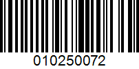 Barcode for 010250072