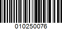 Barcode for 010250076