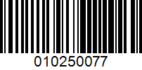 Barcode for 010250077