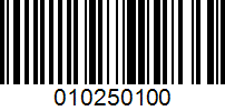 Barcode for 010250100