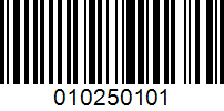 Barcode for 010250101