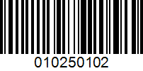 Barcode for 010250102