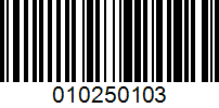 Barcode for 010250103