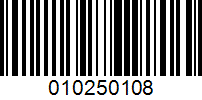 Barcode for 010250108