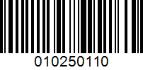 Barcode for 010250110