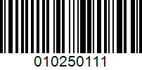 Barcode for 010250111