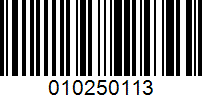 Barcode for 010250113