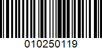 Barcode for 010250119