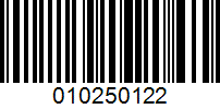 Barcode for 010250122