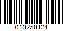 Barcode for 010250124