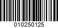 Barcode for 010250125