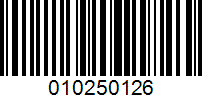 Barcode for 010250126