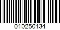 Barcode for 010250134