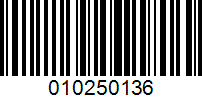 Barcode for 010250136