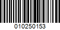 Barcode for 010250153