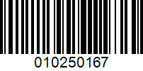 Barcode for 010250167