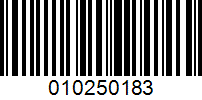 Barcode for 010250183