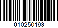 Barcode for 010250193