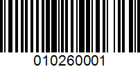 Barcode for 010260001