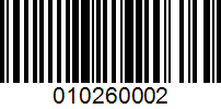 Barcode for 010260002