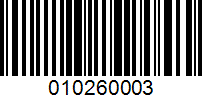 Barcode for 010260003