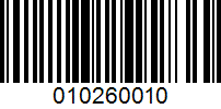 Barcode for 010260010