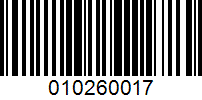 Barcode for 010260017