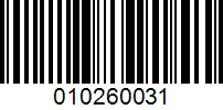 Barcode for 010260031