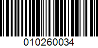 Barcode for 010260034