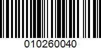 Barcode for 010260040