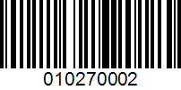 Barcode for 010270002