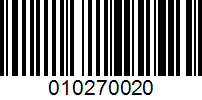 Barcode for 010270020