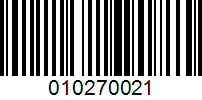 Barcode for 010270021