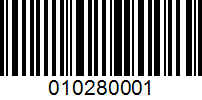 Barcode for 010280001