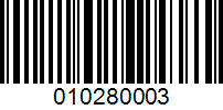 Barcode for 010280003