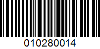 Barcode for 010280014