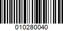 Barcode for 010280040