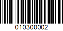 Barcode for 010300002